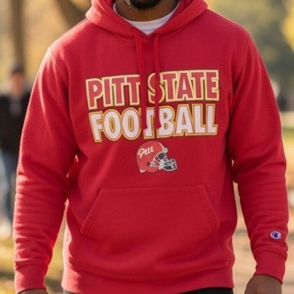 Adidas Pitt State Football Hoodie Red Men's Size M Athletic‎ Pullover